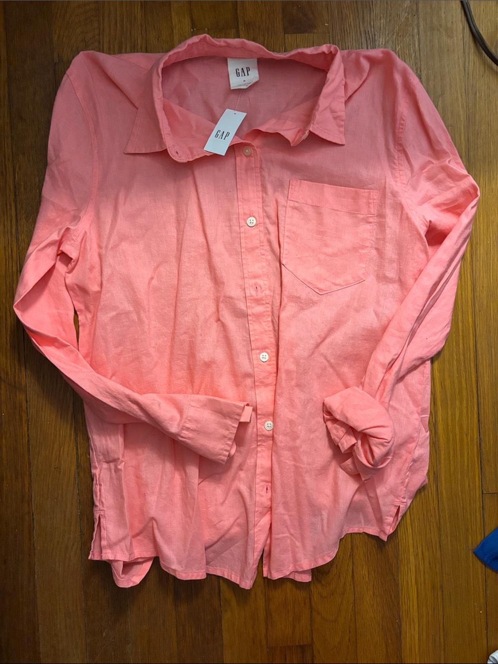 GAP Coral Pink Lightweight Button-Down Shirt